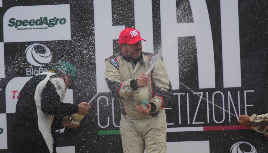 El podio de la primera carrera de la Fiat Competizione