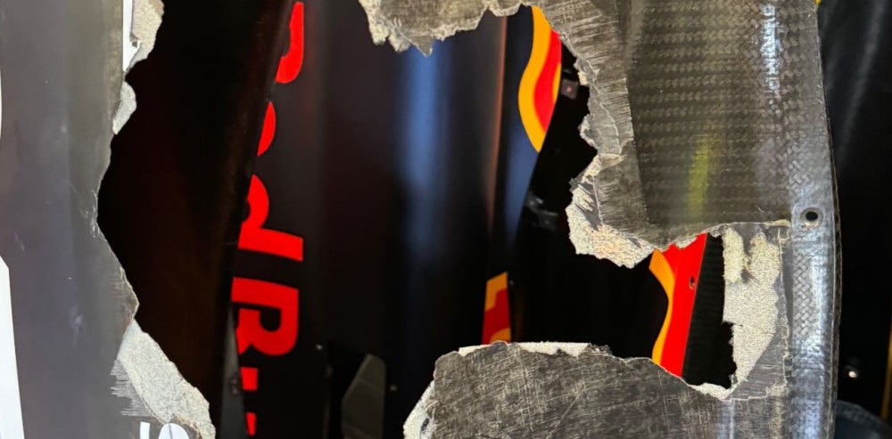 F1 Tremendo Así Quedó El Red Bull De Checo Pérez Tras El Choque Con