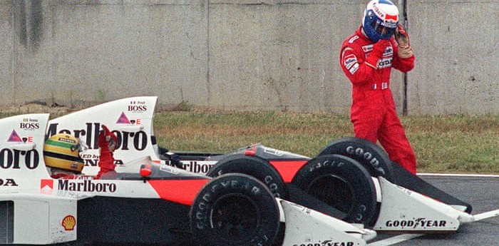La sanción que recibió Senna por el toque con Prost