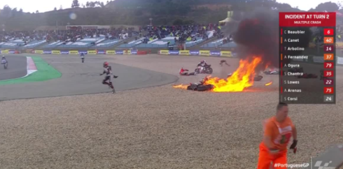 Caída múltiple con incendio en Portugal