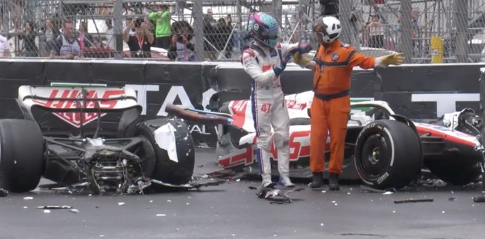 Tremendo golpe: Schumacher partió al medio su auto