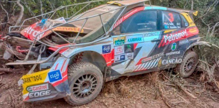 Gustavo Saba, accidente y abandono en el Transchaco Rally