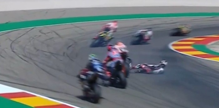 VIDEO: MotoGP: escalofriantes caídas de Quartararo y Nakagami en Aragón