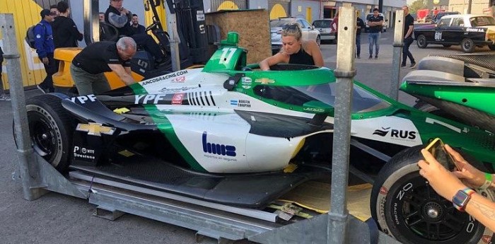 VIDEO: el IndyCar que manejará Canapino ya está en Buenos Aires