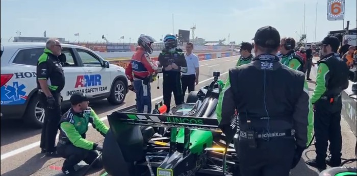 ¡Emocionante! Canapino y el gesto que hizo ni bien se bajo del IndyCar