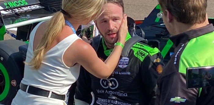 Canapino explicó la foto con su novia en el post carrera de IndyCar