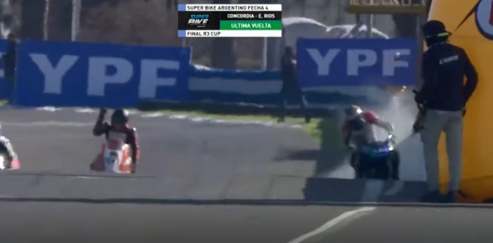 SBK Argentino en Concordia: ganó y se golpeó contra el paredón