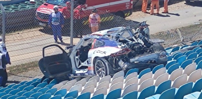 Así fue el impresionante accidente que terminó con un Porsche en la tribuna de Portimão