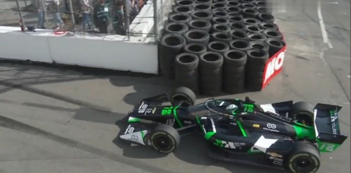 IndyCar: ¡Por centímetros! Canapino casi termina contra las gomas en Long Beach