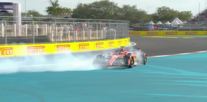 F1: Leclerc se la jugó, pero se despistó y terminó contra el muro
