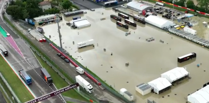 F1: las impactantes imágenes de las inundaciones en Imola