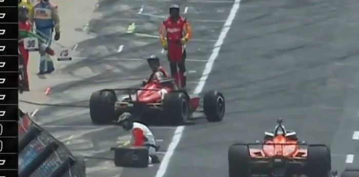 Indy500: ingresó a boxes, se confundió de equipo y casi atropella a un mecánico