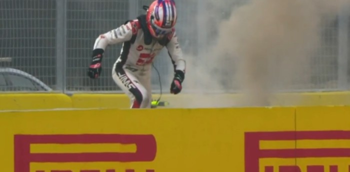 F1: ¡Terrible! El Haas de Hülkenberg se prendió fuego en plena recta