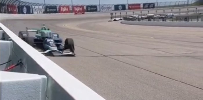 IndyCar: ¡Milimétrico! Así le pasan los pilotos al muro en Iowa