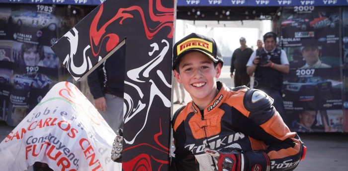 Benjamín Peralta, el niño de 12 años que logró su primer triunfo en el Superbike Argentino