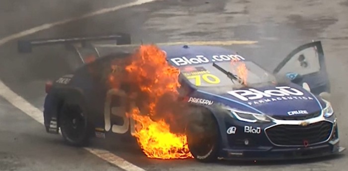 Fuerte incendio en la segunda final del Stock Car