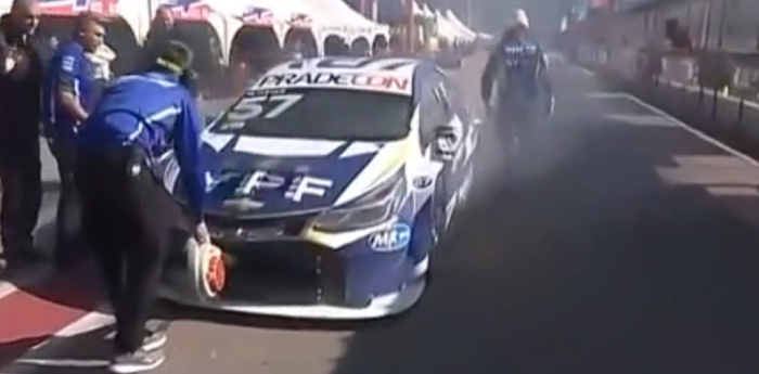 TC2000 en La Rioja: fuego en el Chevrolet de Vivian