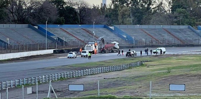 Comenzaron los arreglos en la curva 1 del autódromo de Buenos Aires