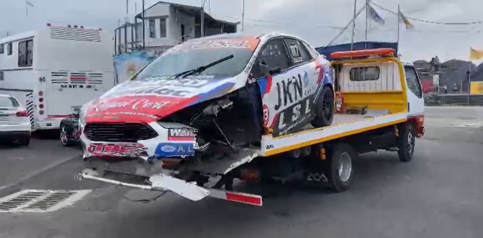 TN en Buenos Aires: así llegó el auto de Abdala a los boxes tras el duro accidente en clasificación