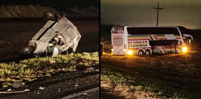 Tres personas murieron por un choque entre un micro y un auto en San Miguel del Monte