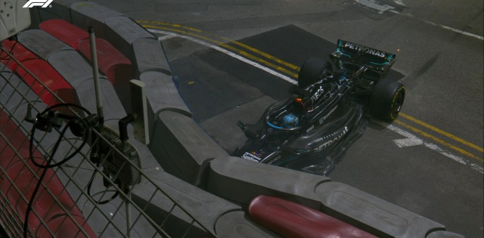 F1: ¡De la ilusión a la desazón! Russell y un choque que lo sacó del podio en Singapur