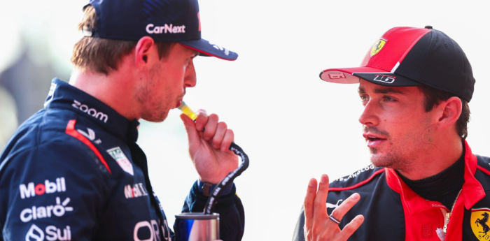 F1: el llamativo gesto que le hizo Leclerc a Verstappen tras la áspera largada en el Sprint