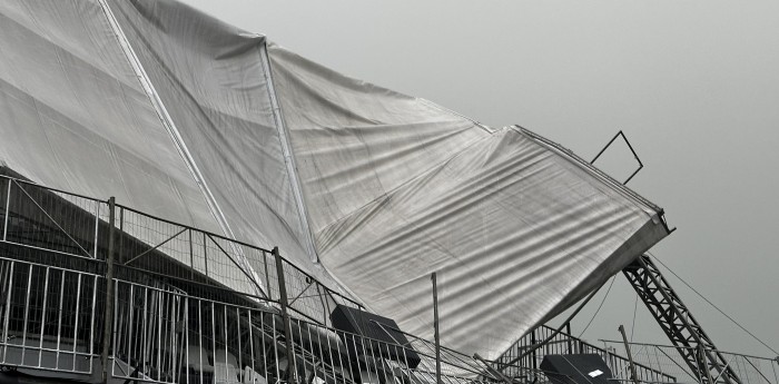 F1: la tormenta destrozó una tribuna en Interlagos