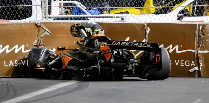 F1: el terrible accidente de Norris en Las Vegas desde una cámara 360°