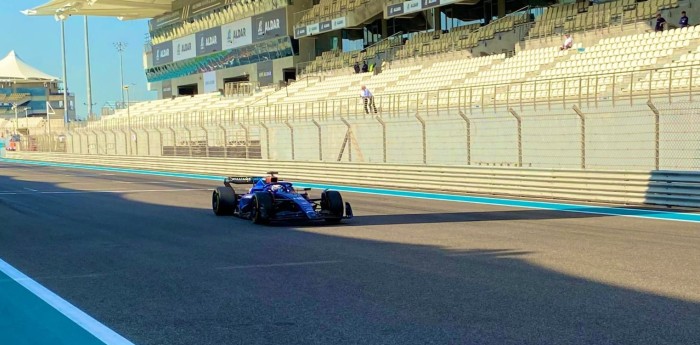 F1: Colapinto, a fondo con el Williams en plena recta de Yas Marina