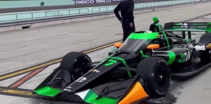 IndyCar: Santero acompañó a Canapino en las pruebas del Juncos Hollinger Racing en Homestead