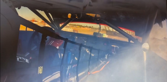 TC: el incendio del Chevrolet de Fontana en Viedma desde adentro