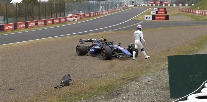 F1: en su regreso, Sargeant se accidentó con el Williams en la FP1 del GP de Japón