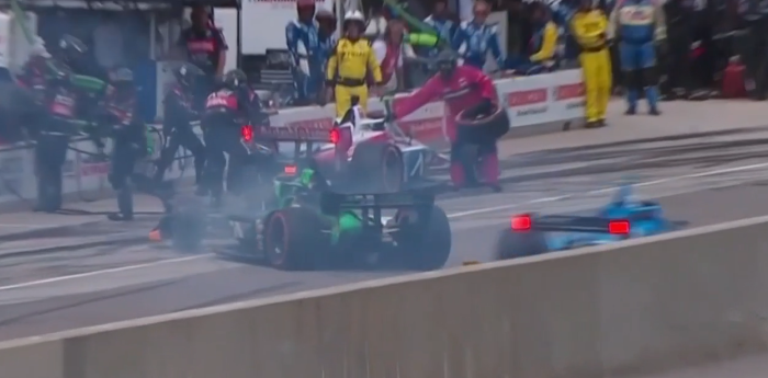 IndyCar: Canapino tuvo un inconveniente en su segunda parada en boxes