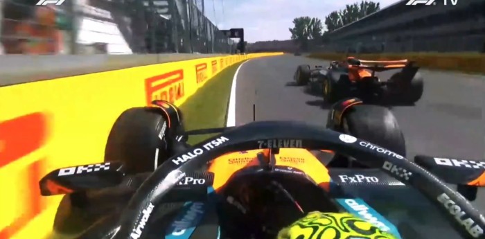 F1: ¡A bordo! Así se vio desde el McLaren de Norris el insólito toque con Piastri