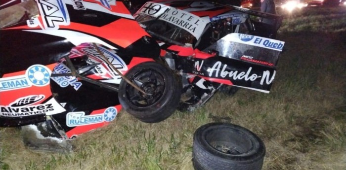 Un piloto volvía de correr y sufrió un duro accidente en la ruta
