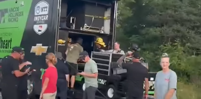 IndyCar: ¿Por qué se incendió el camión del Juncos Hollinger Racing?