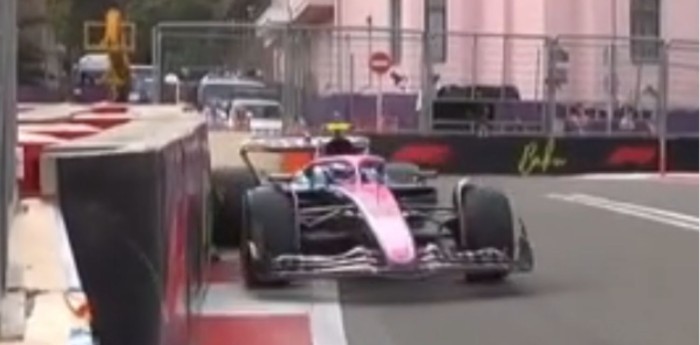 F1: ¡Guarda Franco! Colapinto rozó el muro tras buscar los límites en la FP2 de Azerbaiyán