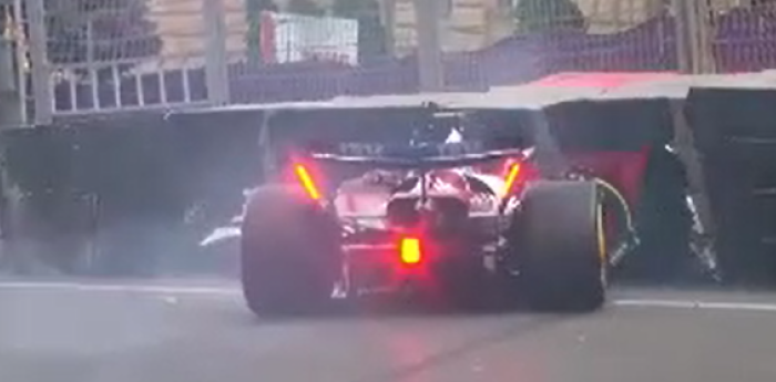 F1: el duro choque de Leclerc que generó bandera roja en la Q3 del GP de Azerbaiyán