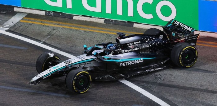 F1: Russell, tras el choque en la FP2 del GP de Singapur: “Estoy molesto, no estoy seguro de lo que pasó”