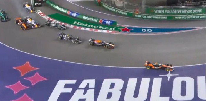 F1: ¡De no creer! Norris se pasó en la primera curva y Verstappen heredó la punta en la largada del GP de Las Vegas