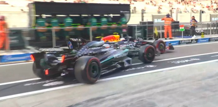 F1: ¡Insólito! Antonelli chocó a Tsunoda en la calle de boxes de Abu Dhabi