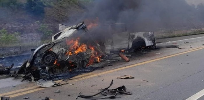 Así quedaron las camionetas que protagonizaron el impactante accidente en Brasil