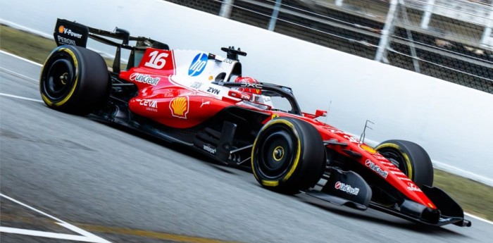 F1: ¡De estreno! Leclerc giró en Barcelona con el flamante SF-26