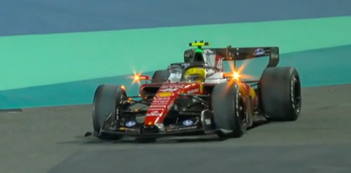 F1: ¡Atención! Hamilton con la Ferrari se quedó parado sobre la parte final del viernes en Bahréin