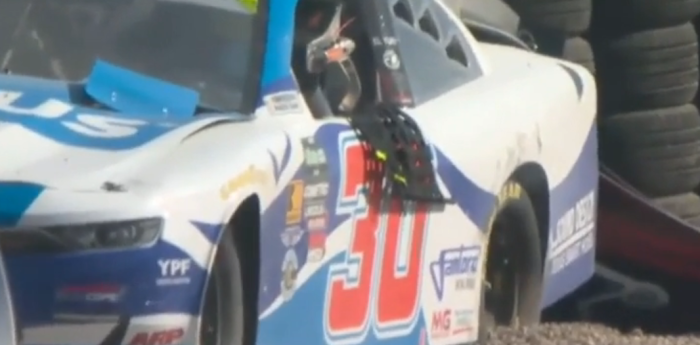 NASCAR: Baltazar Leguizamón se quedó sin frenos y sufrió un duro accidente en Austin