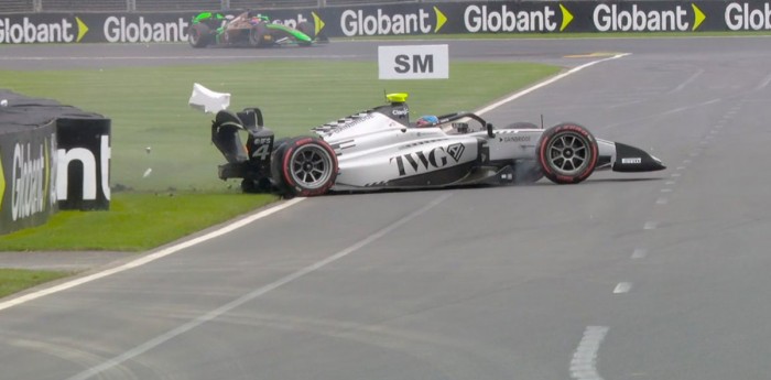 F2: ¡Mal comienzo! Colton Herta protagonizó un aparatoso accidente en Australia