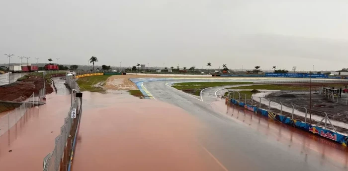 MotoGP: fuertes lluvias inundaron el circuito de Goiania en la previa del GP de Brasil