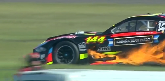 TC Pista: fuego en el Ford Mustang de Cifre en la final en Concepción del Uruguay