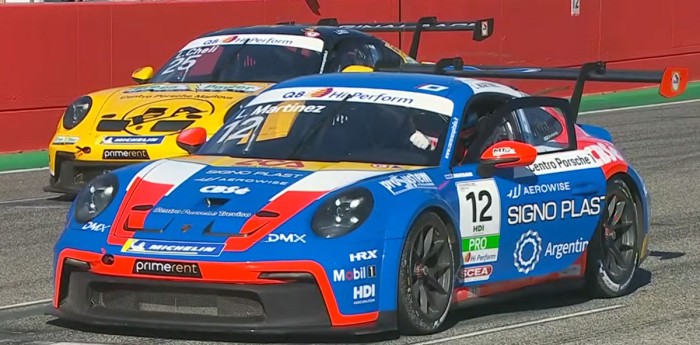 Porsche Carrera Cup Italia: Luciano Martínez avanzó en la carrera del sábado en Imola