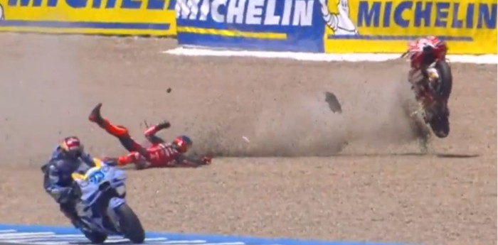 MotoGP: durísima caída de Marc Márquez en el GP de España